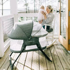 Berceau à bascule portable Baby Delight Slumber Deluxe : Baldaquin, base à bascule, cadre en métal