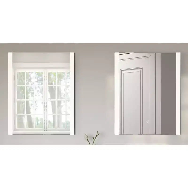 Miroir Mural LED Lumineux Premium 24"x30" sans Cadre avec Température de Couleur Fixe et Verre Anti-Buée - Tosca : Commande Tactile, Miroir de Maquillage Mural