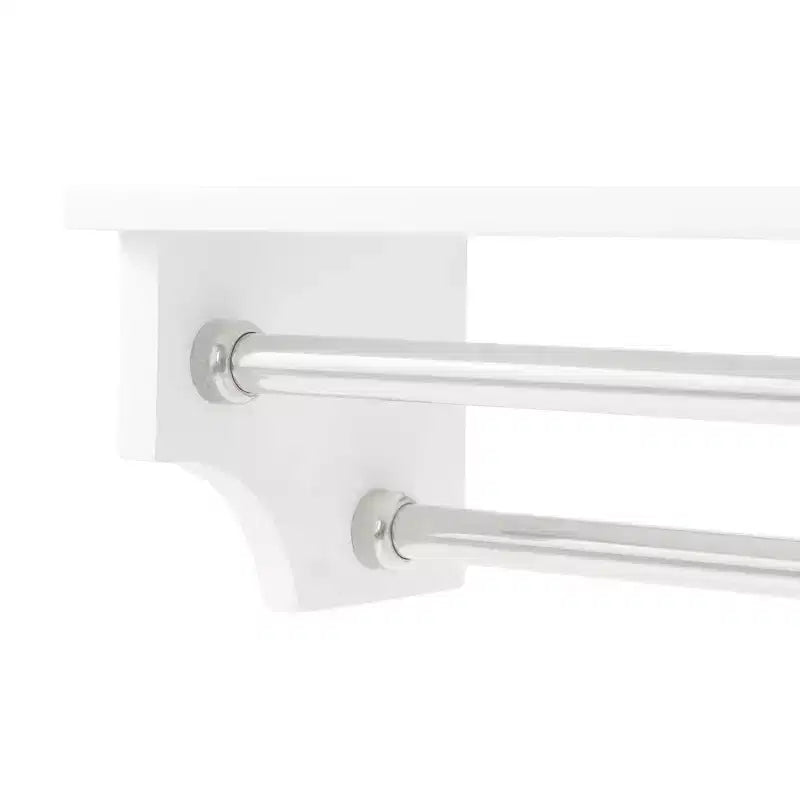 Organisateur de salle de bain au-dessus des toilettes Dover avec étagères ouvertes et deux porte-serviettes Blanc - Alaterre Furniture