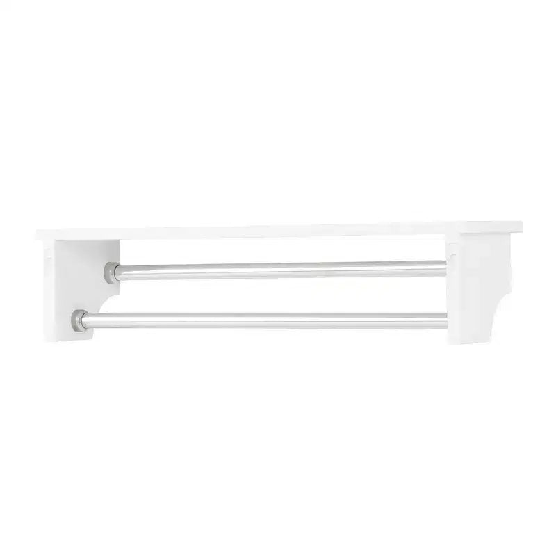 Organisateur de salle de bain au-dessus des toilettes Dover avec étagères ouvertes et deux porte-serviettes Blanc - Alaterre Furniture