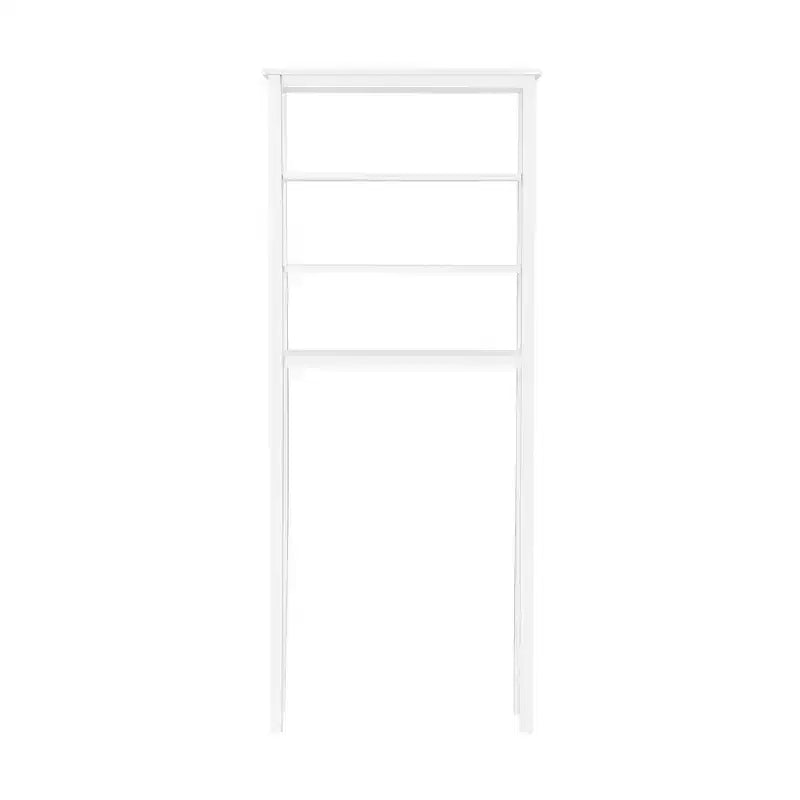Organisateur de salle de bain au-dessus des toilettes Dover avec étagères ouvertes et deux porte-serviettes Blanc - Alaterre Furniture