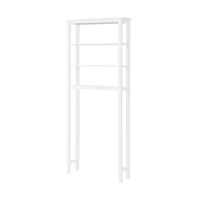 Organisateur de salle de bain au-dessus des toilettes Dover avec étagères ouvertes et deux porte-serviettes Blanc - Alaterre Furniture