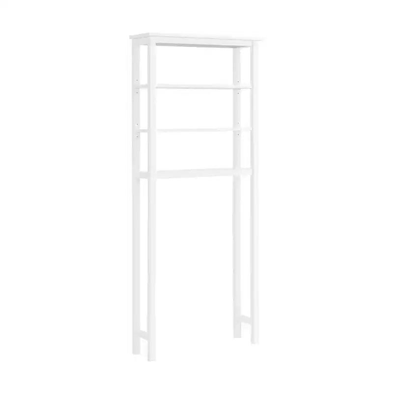 Organisateur de salle de bain au-dessus des toilettes Dover avec étagères ouvertes et deux porte-serviettes Blanc - Alaterre Furniture