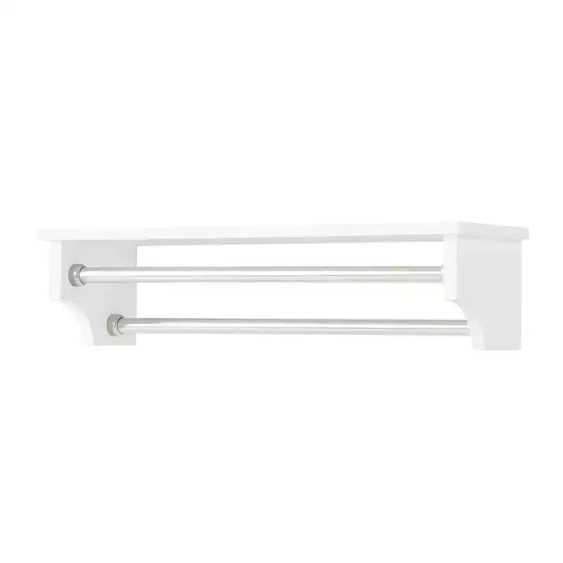 Organisateur de salle de bain au-dessus des toilettes Dover avec étagères ouvertes et deux porte-serviettes Blanc - Alaterre Furniture