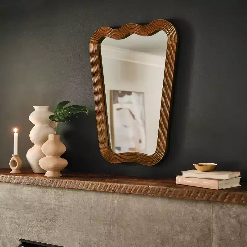 Miroir mural en bois nervuré 22"x30" - Threshold™