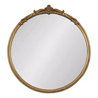 Miroir Mural Encadré Marchon Or 30" x 30" - Kate & Laurel All Things Decor : Rond Moderne Décoratif, Aucun Assemblage Requis