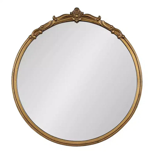 Miroir Mural Encadré Marchon Or 30" x 30" - Kate & Laurel All Things Decor : Rond Moderne Décoratif, Aucun Assemblage Requis