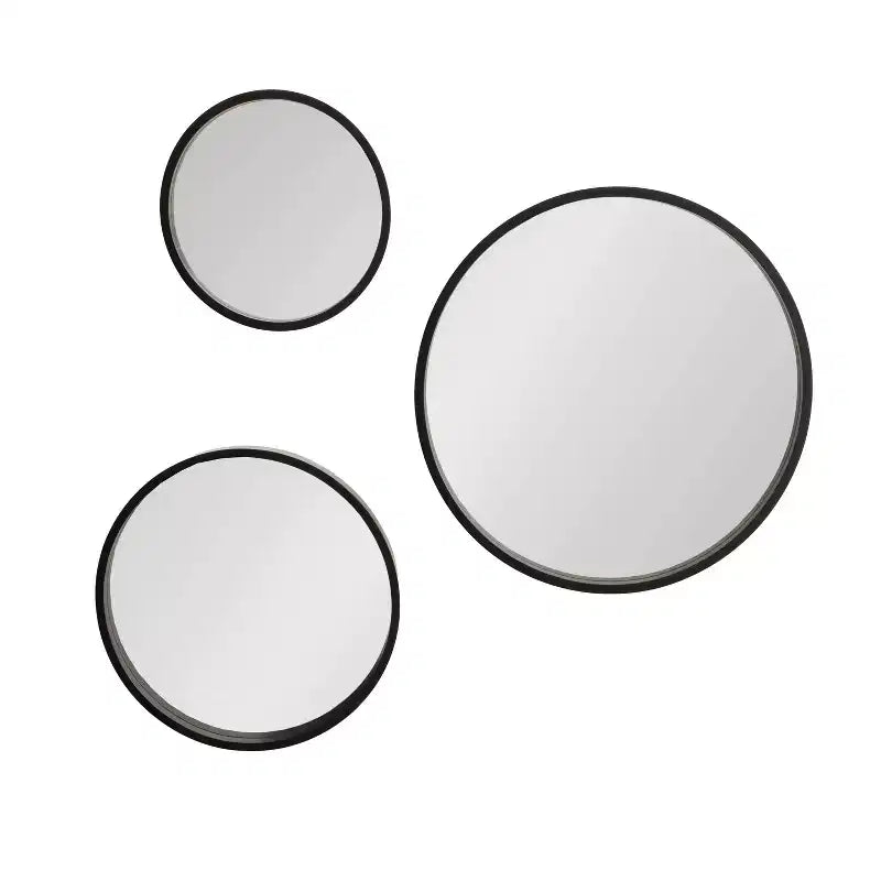 Kate & Laurel All Things Decor, lot de 3 miroirs muraux ronds Travis, noirs