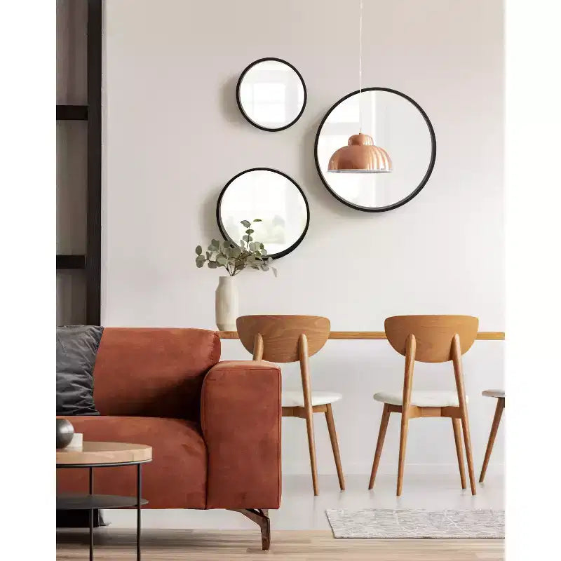 Kate & Laurel All Things Decor, lot de 3 miroirs muraux ronds Travis, noirs