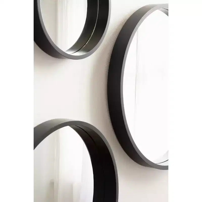 Kate & Laurel All Things Decor, lot de 3 miroirs muraux ronds Travis, noirs