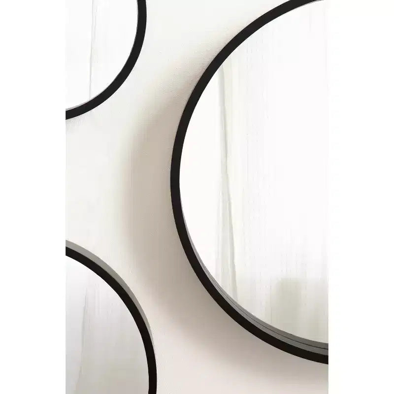 Kate & Laurel All Things Decor, lot de 3 miroirs muraux ronds Travis, noirs