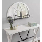 Miroir mural arqué encadré en bois Hollowday avec étagère Blanc 48,25 x 76,2 cm - Kate & Laurel All Things Decor
