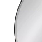 Miroir sans cadre rond Fosset 30" x 24" avec étagère Noyer Brun - Kate & Laurel All Things Decor : Bord biseauté chic, bois de manguier