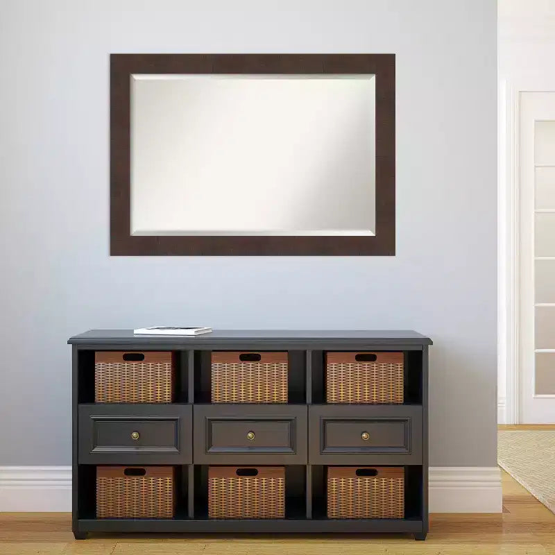 Miroir mural encadré Wildwood 41" x 29" marron - Amanti Art