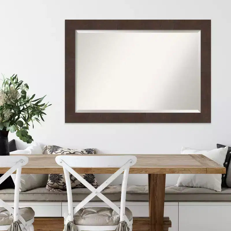 Miroir mural encadré Wildwood 41" x 29" marron - Amanti Art
