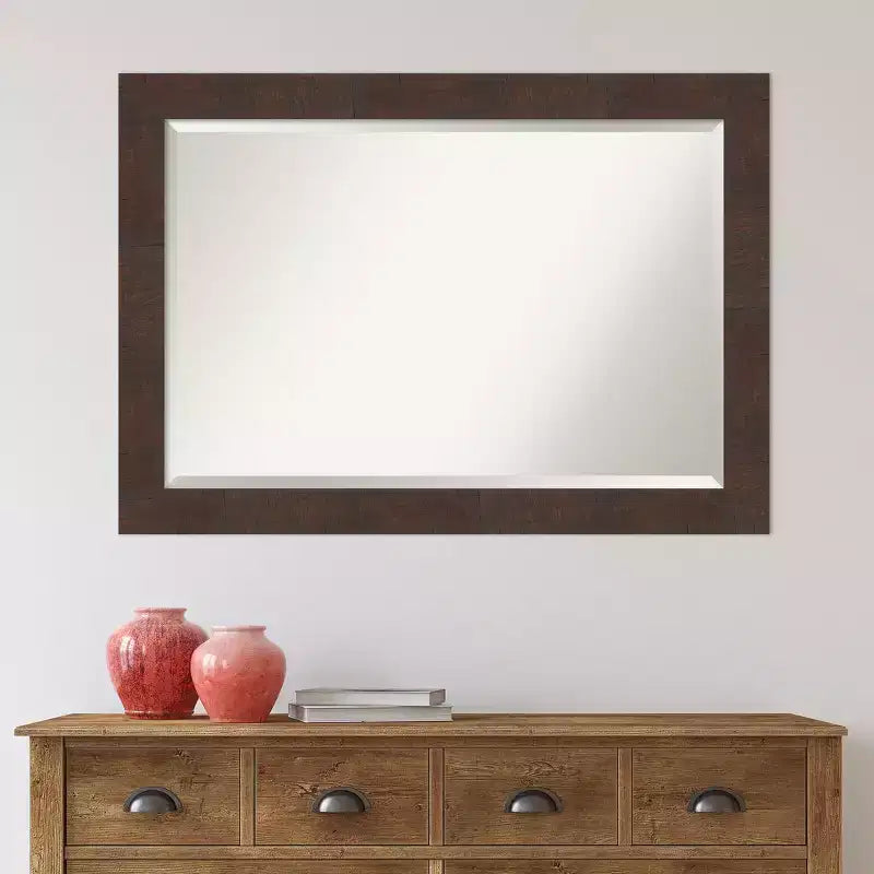Miroir mural encadré Wildwood 41" x 29" marron - Amanti Art