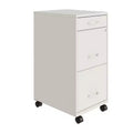 Space Solutions 18" Deep 3 Drawer Mobile Letter Width Vertical File Cabinet Pearl White