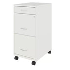 Solutions de rangement Caisson mobile vertical à 3 tiroirs de 45,7 cm de profondeur, format Lettre, Blanc nacré