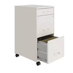 Solutions de rangement Caisson mobile vertical à 3 tiroirs de 45,7 cm de profondeur, format Lettre, Blanc nacré