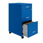 Space Solutions Classeur mobile vertical 3 tiroirs de 18 po de profondeur, largeur lettre, bleu classique