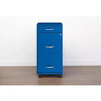Space Solutions Classeur mobile vertical 3 tiroirs de 18 po de profondeur, largeur lettre, bleu classique