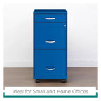 Space Solutions Classeur mobile vertical 3 tiroirs de 18 po de profondeur, largeur lettre, bleu classique
