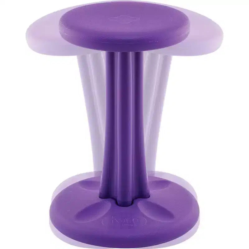 Tabouret oscillant violet pour préadolescents de 18,7 po - Kore : Siège actif, hauteur fixe, cadre en plastique, 10 ans et plus