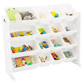 Kids' Super-Size Toy Organizer White - Humble Crew: MDF Frame, 4 Shelves, Storage Bins, Anti-Tip Hardware