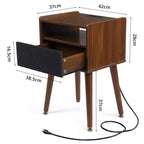 Table de chevet Acekool en acrylique transparent 45 x 30 x 39 cm (L x l x H), table d'appoint minimaliste moderne avec pieds triangulaires, aucun assemblage requis