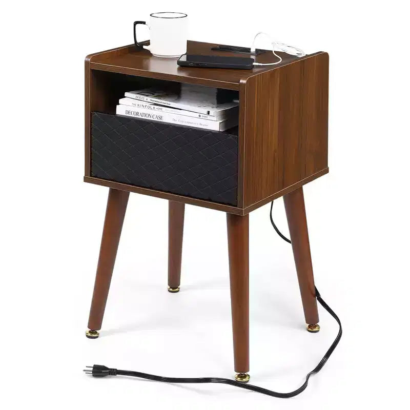 Table de chevet Acekool en acrylique transparent 45 x 30 x 39 cm (L x l x H), table d'appoint minimaliste moderne avec pieds triangulaires, aucun assemblage requis