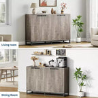 Buffet de Rangement, Grand Meuble de Rangement Moderne de Cuisine de 55" avec 2 Tiroirs et 4 Portes