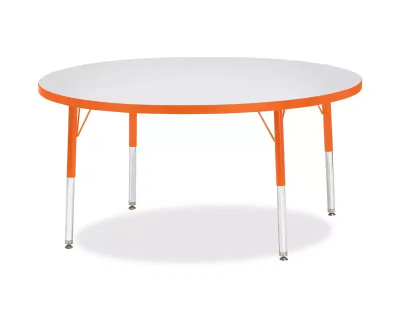 Table ronde Jonti-Craft Berries de hauteur élémentaire, bord de couleur, 48 x 48 pouces, orange