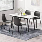 Pexfix Chaises de salle à manger empilables en plastique avec pieds en métal, lot de 4