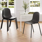 Pexfix Chaises de salle à manger empilables en plastique avec pieds en métal, lot de 4