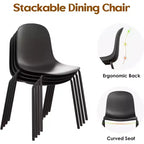 Pexfix Chaises de salle à manger empilables en plastique avec pieds en métal, lot de 4
