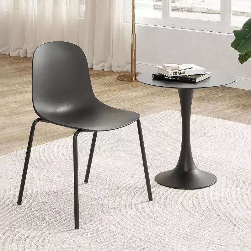 Pexfix Chaises de salle à manger empilables en plastique avec pieds en métal, lot de 4