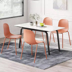 Pexfix Chaises de salle à manger empilables en plastique avec pieds en métal, lot de 4