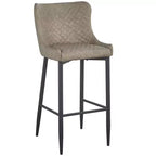 HomeRoots Lot de deux tabourets de bar à hauteur de comptoir, 26 po, en faux cuir gris et noir et métal, dossier bas