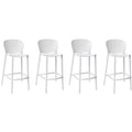 HomeRoots Set of Four 26 White Heavy Duty Plastic Low Back Counter Height Bar Chairs
