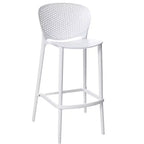 HomeRoots Lot de quatre chaises de bar de 66 cm de hauteur de comptoir, en plastique blanc robuste à dossier bas