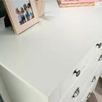 HomeStock Commode verticale en bois composite de 20,96 cm de haut avec 4 tiroirs au fini blanc