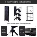 Étagère de rangement à 5 niveaux avec roulettes, rayonnage métallique pliable, présentoir, aucun assemblage requis, pour garage, cuisine, sous-sol, garde-manger
