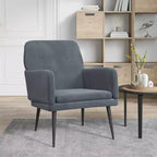 vidaXL Fauteuil Gris foncé 24.4x31.1x31.1 Velours - Gris foncé