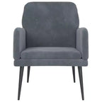 vidaXL Fauteuil Gris foncé 24.4x31.1x31.1 Velours - Gris foncé