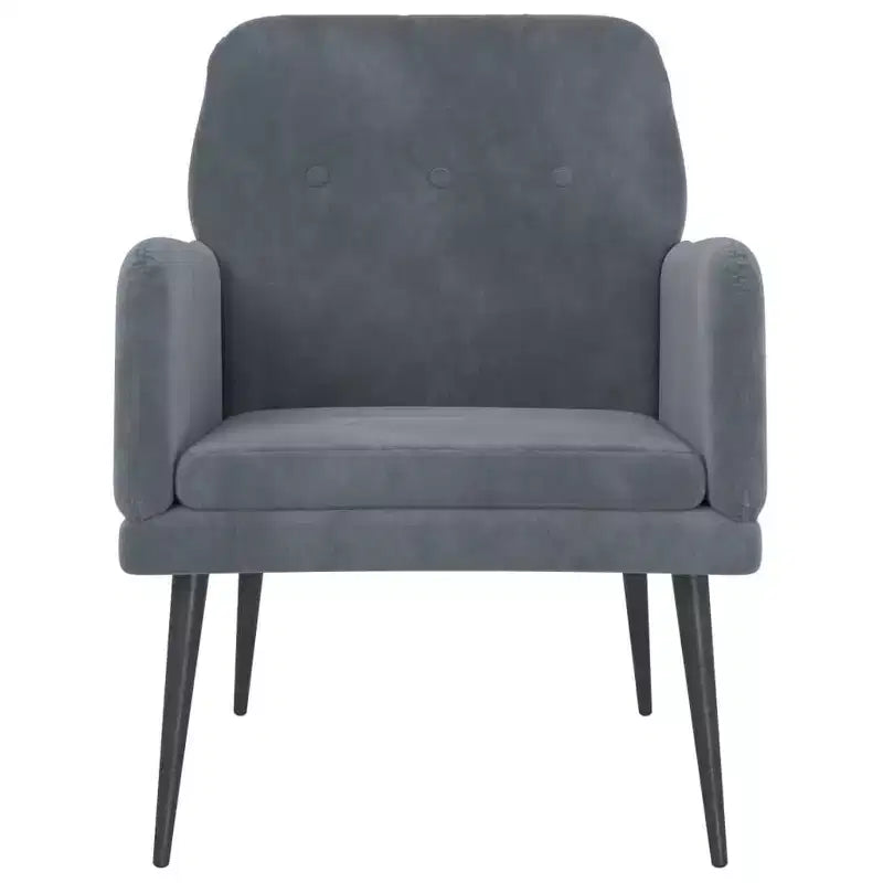 vidaXL Fauteuil Gris foncé 24.4x31.1x31.1 Velours - Gris foncé