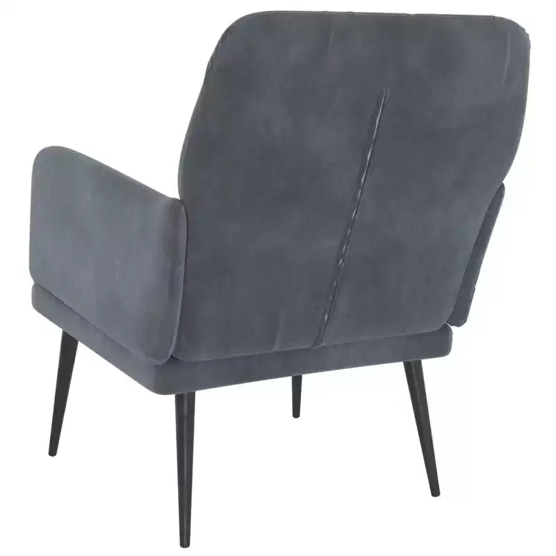 vidaXL Fauteuil Gris foncé 24.4x31.1x31.1 Velours - Gris foncé