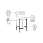Meridian Furniture, Tabouret de bar Beacon en cuir vegan crème, lot de 2