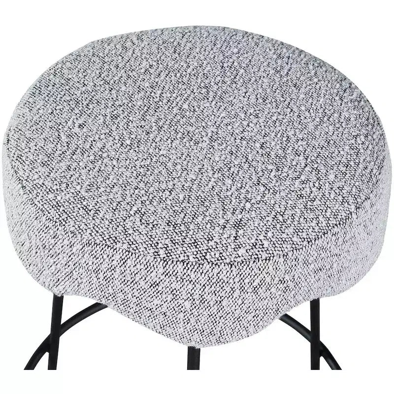 Meridian Furniture, Tabouret de Comptoir en Tissu Gris Fleur