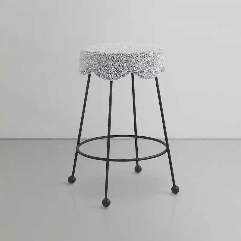 Meridian Furniture, Tabouret de Comptoir en Tissu Gris Fleur