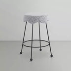 Meridian Furniture, Tabouret de Comptoir en Tissu Gris Fleur